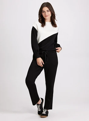 Colour-Block Long Sleeve Top