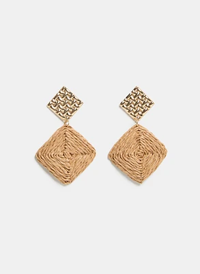 Square Raffia Earrings