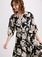 Robe midi à motif floral