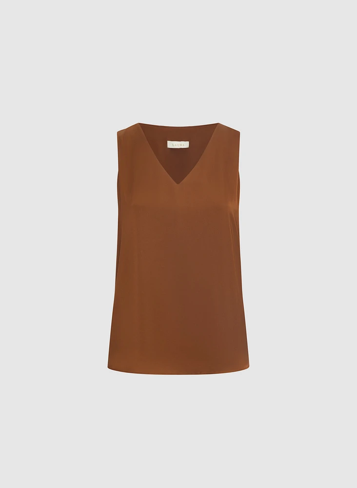 Satin Sleeveless Blouse