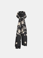 Foulard à motif de pois et fleurs