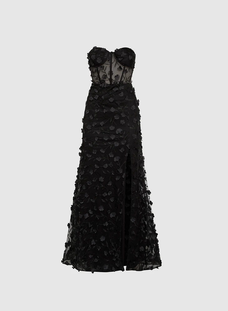 Floral Appliqué Dress