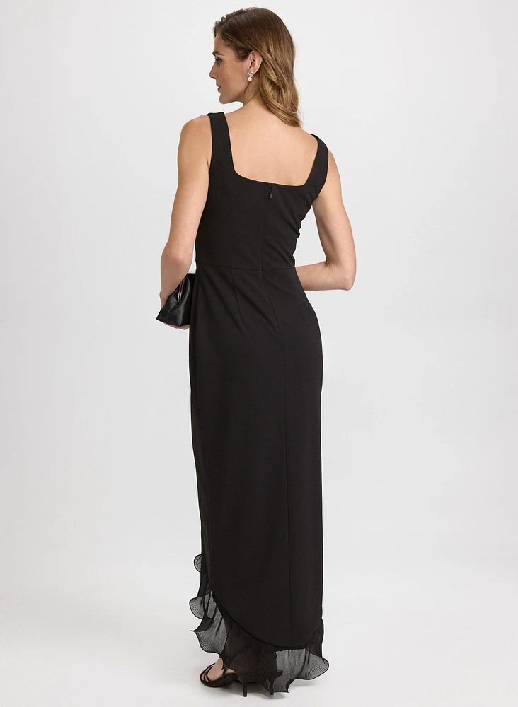 Spiral Flounce Hem Dress
