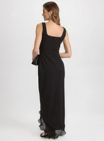 Spiral Flounce Hem Dress