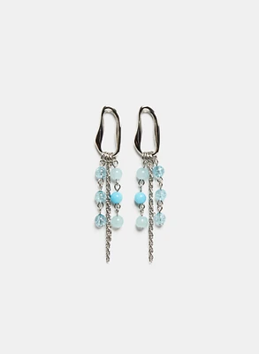 Beaded Multi-Strand Chandelier Earrings