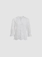 Blouse boutonnée à oeillets