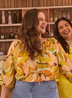 Floral Split Neck Blouse