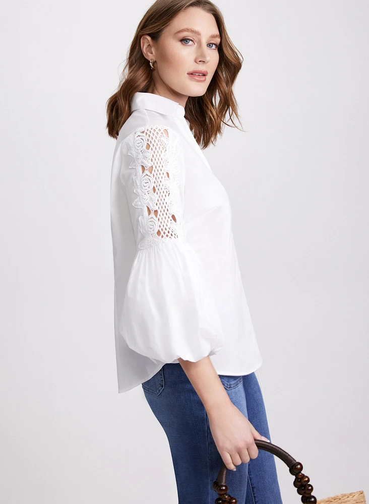 Embroidered Trim Blouse