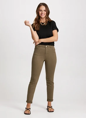 Lace Trim T-Shirt & Slim Leg Jeans