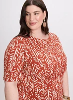 Robe à motif feuilles abstrait
