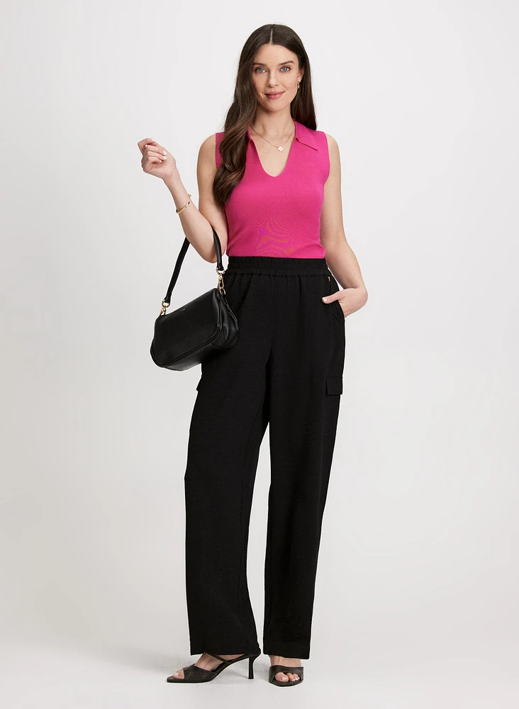 Pull-On Wide Leg Cargo Pants