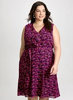 Robe florale à volants avants