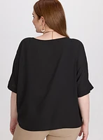 Blouse à ourlet noué en chiffon