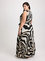 Belted Animal Print Maxi Dress