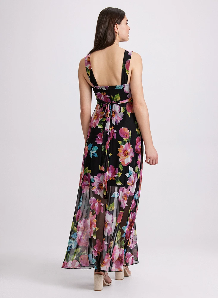 Robe maxi à motif floral