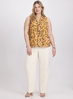 Sleeveless Leopard Print Blouse
