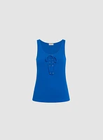 Lace-Up Ribbed Tank Top