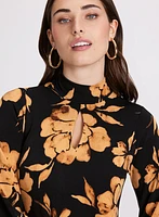 Floral Mock Neck Top