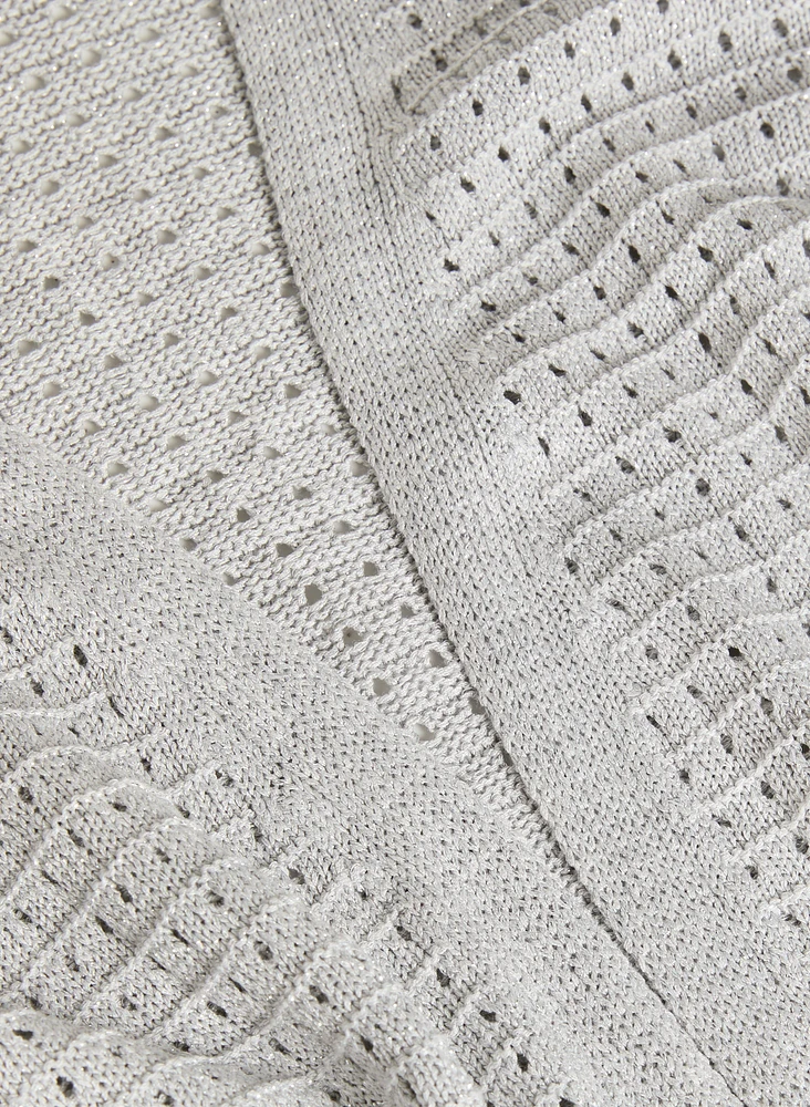 Cardigan court en tricot ajour