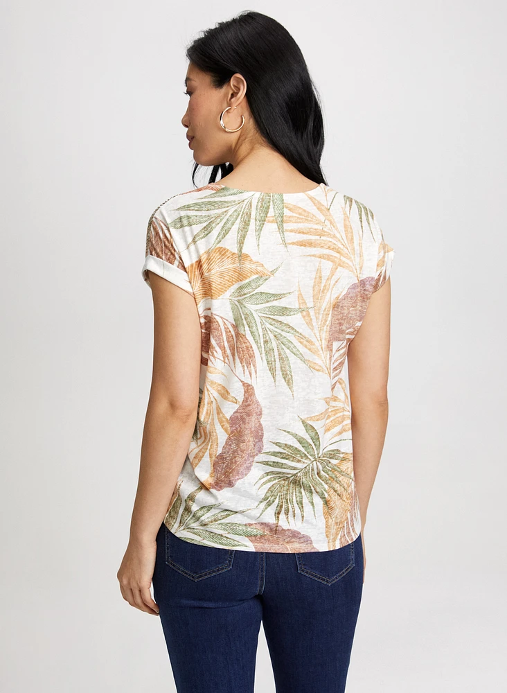 T-shirt à motif tropical