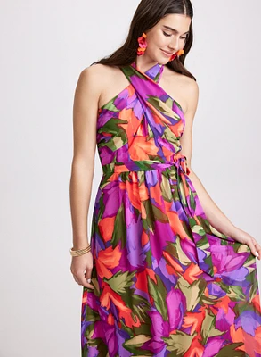 Tropical Halter Neck Dress