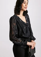 Foil Floral Blouse