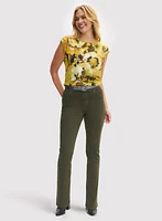 Floral Print Top & Straight Leg Jeans