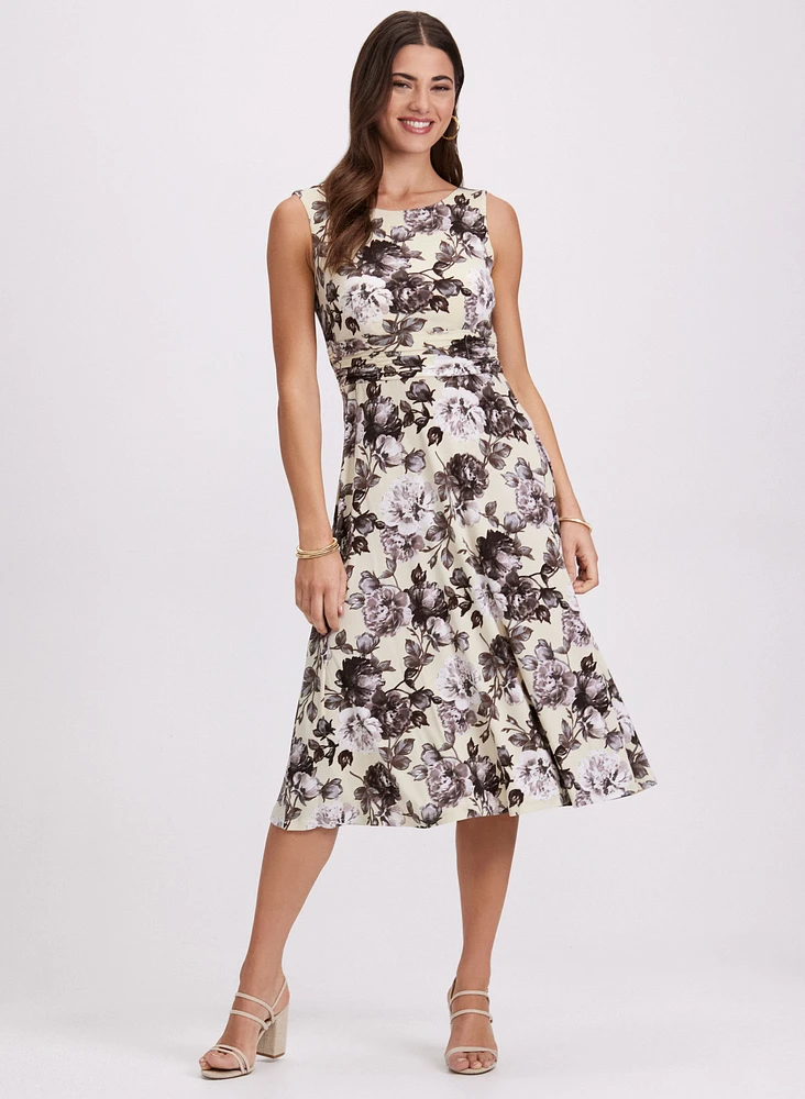 Floral Ruched Waist Dress