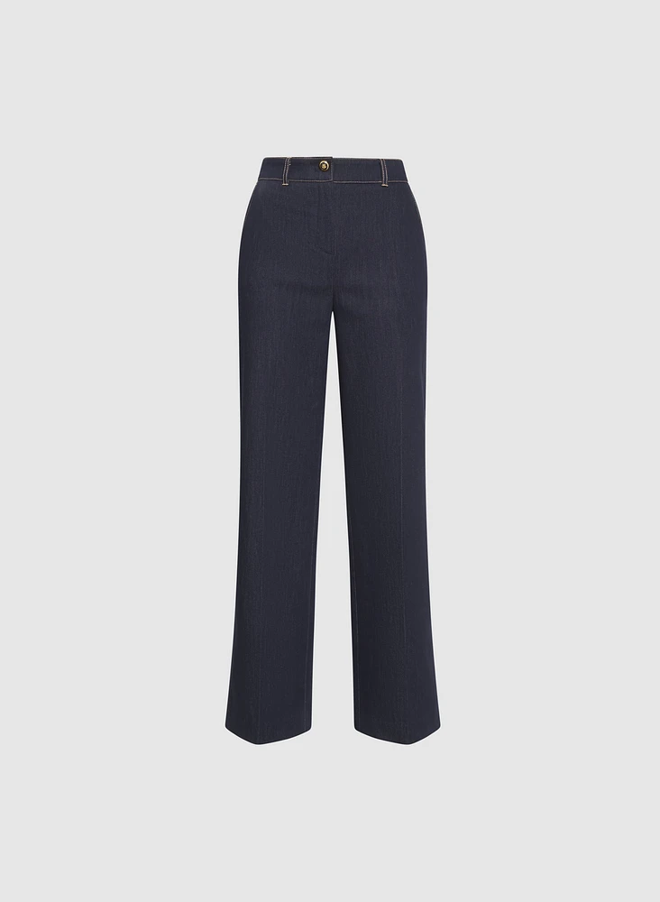 Pantalon Olivia en denim à jambe large