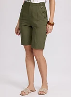 Linen-Blend Bermuda Shorts