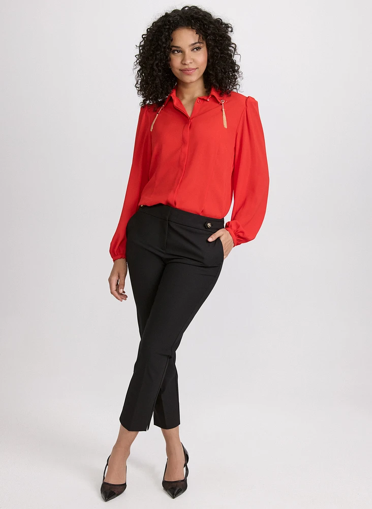 Blouse à pampilles métalliques