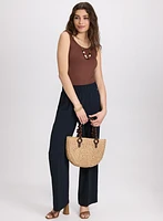Pull-On Wide-Leg Pants