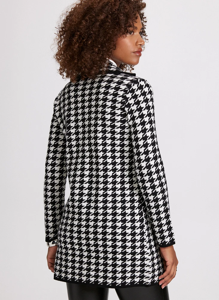 Veste-manteau à motif pied-de-poule