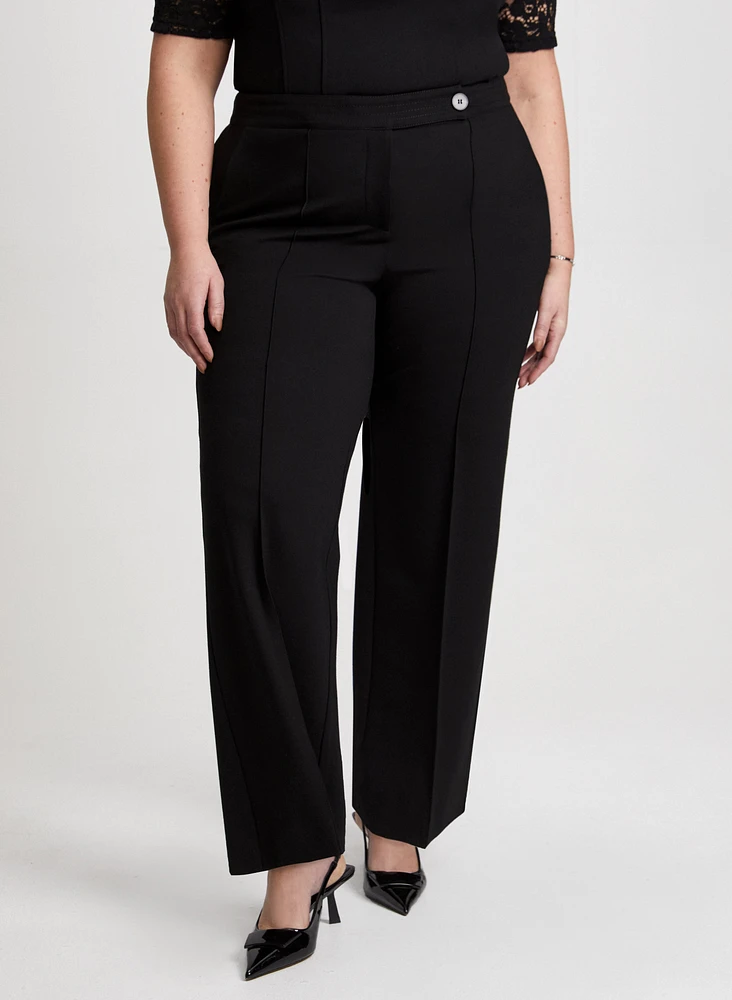 Pantalon Olivia à jambe large en Ponte de Roma