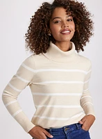 Stripe Print Knit Sweater