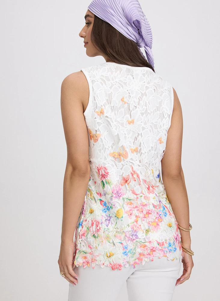 Haut en dentelle florale
