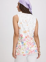 Haut en dentelle florale