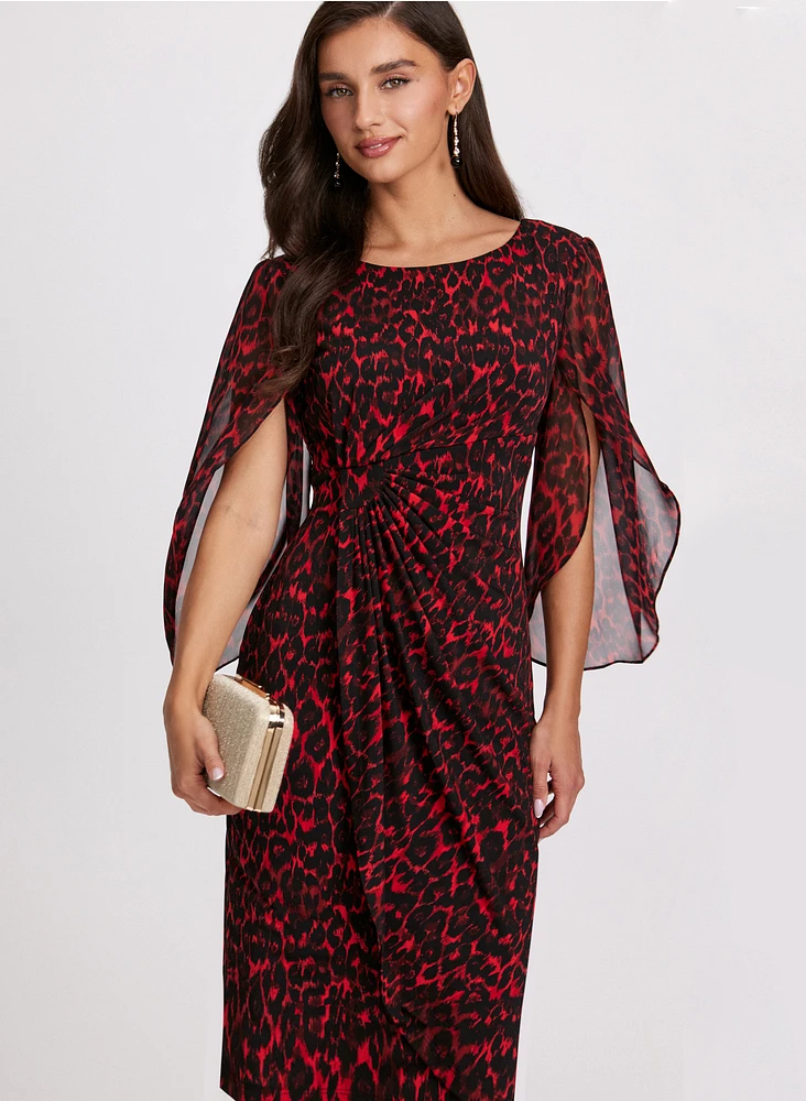 Cheetah Print Chiffon Dress