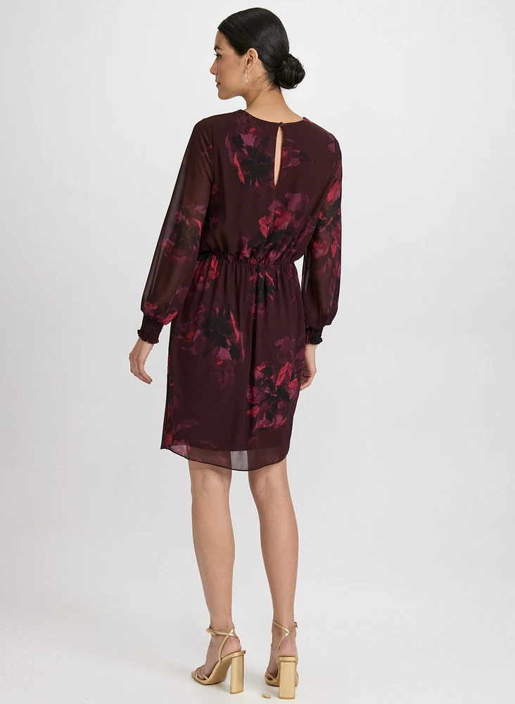 Floral Flounce Front Dress