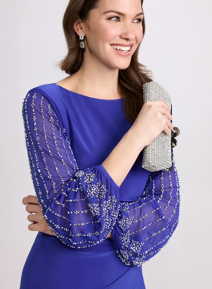 Beaded Sleeve Dress