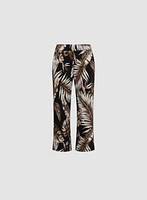 Palm Print Wide Leg Pants