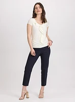 Textured Ruffle Front Top