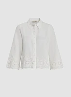 Eyelet Detail Button Down Blouse