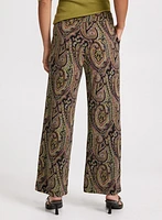 Olivia Paisley Print Wide-Leg Pants