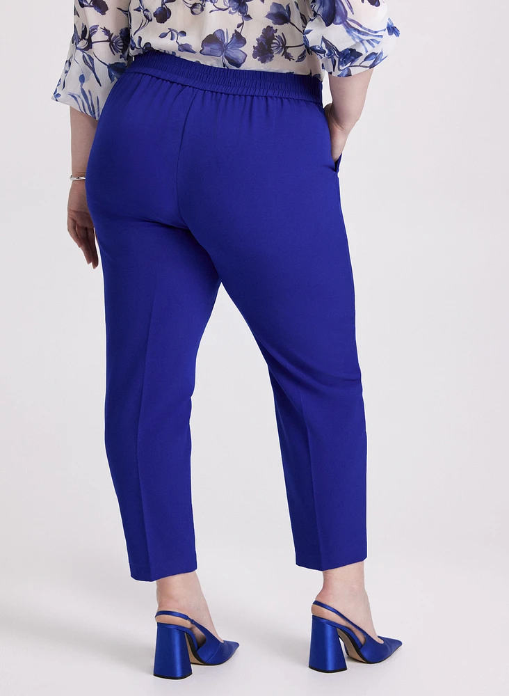 Emma Elastic-Back Slim-Leg Pants