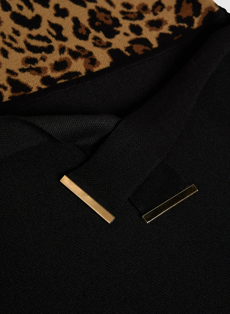 Sash Detail Leopard Print Dress