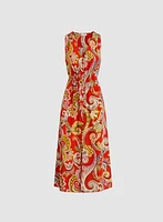 Paisley Print Midi Dress