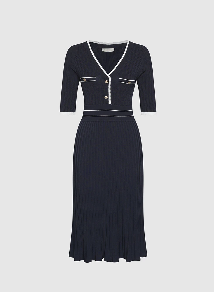 Knit V-Neck Dress