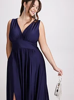 Plunging Neckline Maxi Dress