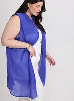 Button-Down Voile Blouse